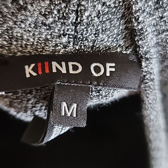 KIIND OF Gray  Women's Jacket with Faux Leather Sleeve Sz Medium - Picture 8 of 9